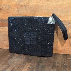 Givenchy Navy Sparkle Wristlet Pouch